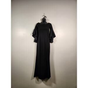 VF SHOW Off Shoulder Maxi Dress Formal Womens XS Black Classic Witchy Goth NEW